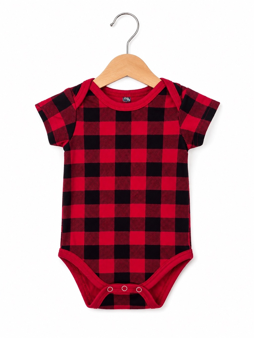 Source Unknown Red and Black Plaid Baby One-Piece